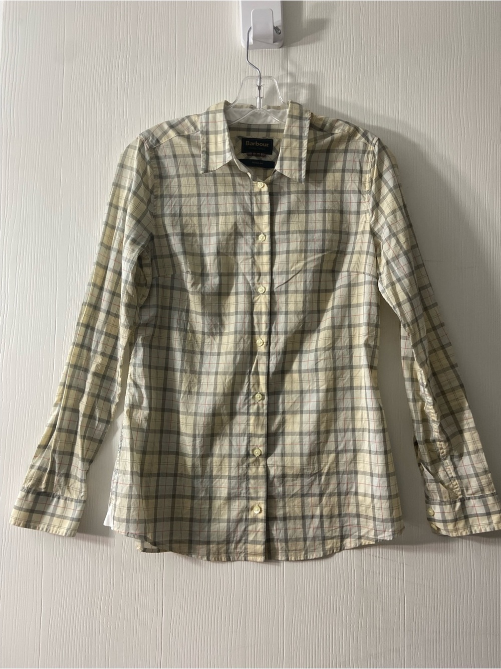 Barbour Lumley Dress Tartan Shirt Women’s Size 6 Lightweight Cotton